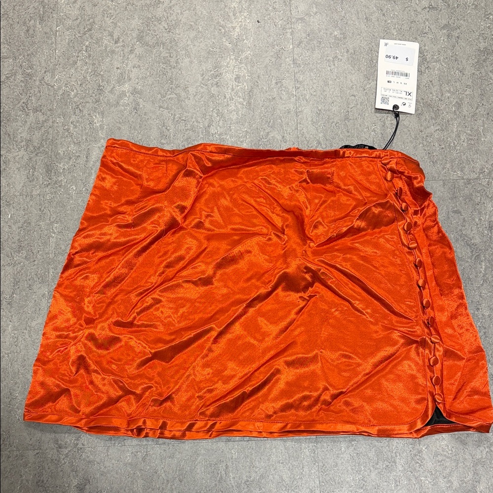 Zara Bright Orange Mini Skirt